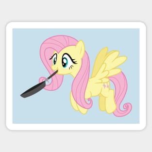 Fluttershy with a frying pan Sticker